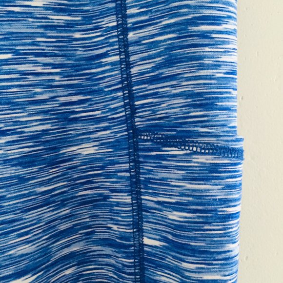 J. Crew Spacedyed Blue And White Stripe Athletic Crop Leggings Size Small - Picture 3 of 5